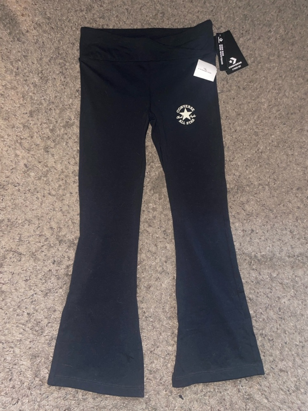 Converse Black Flared Leggings with All Star Logo
